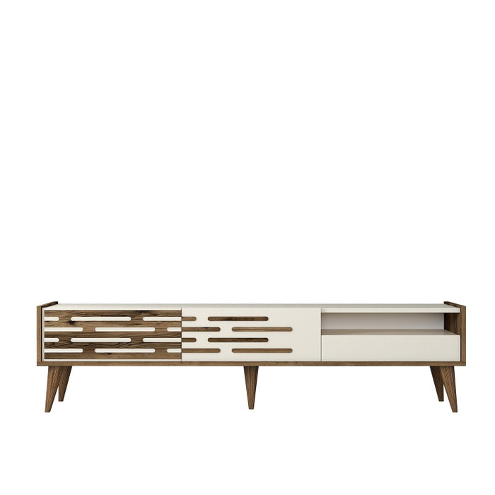 Hanah Home Soporte para televisor Valensiya - Nogal, Crema